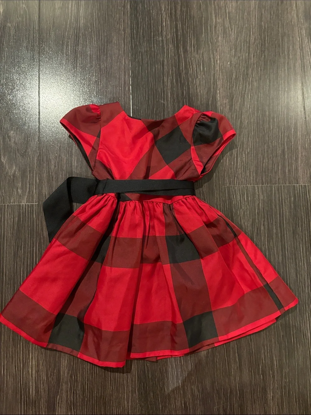 Ralph Lauren plaid baby girl dress with buttons down back and belt